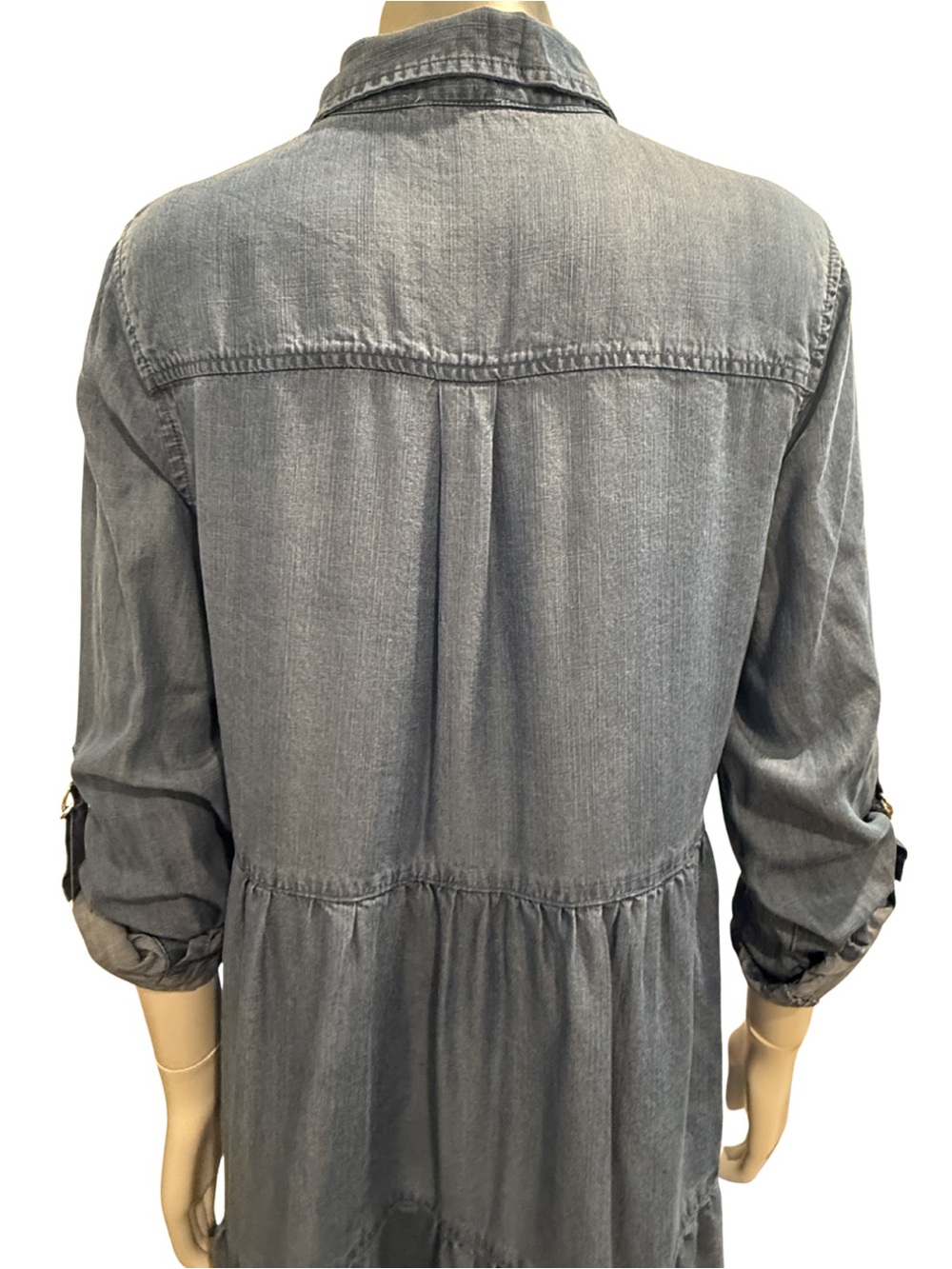 Tribal Jeans Lyocell Chambray Tiered Shirt Dress P/S Small - Picture 6 of 7